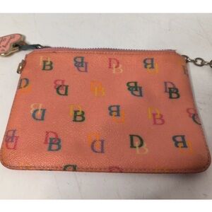Vintage Dooney & Bourke - It Girl Rainbow Pink Multicolor Monogram Coin Purse